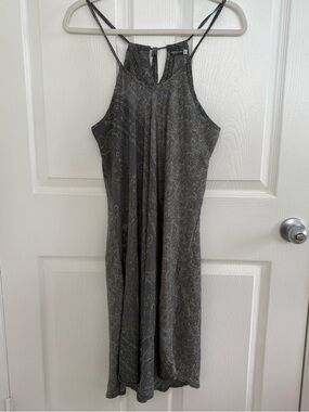 Gray Paisley Mini Dress with Halter Neck